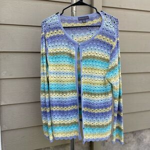 Elegant Pastel Striped Women's Cardigan